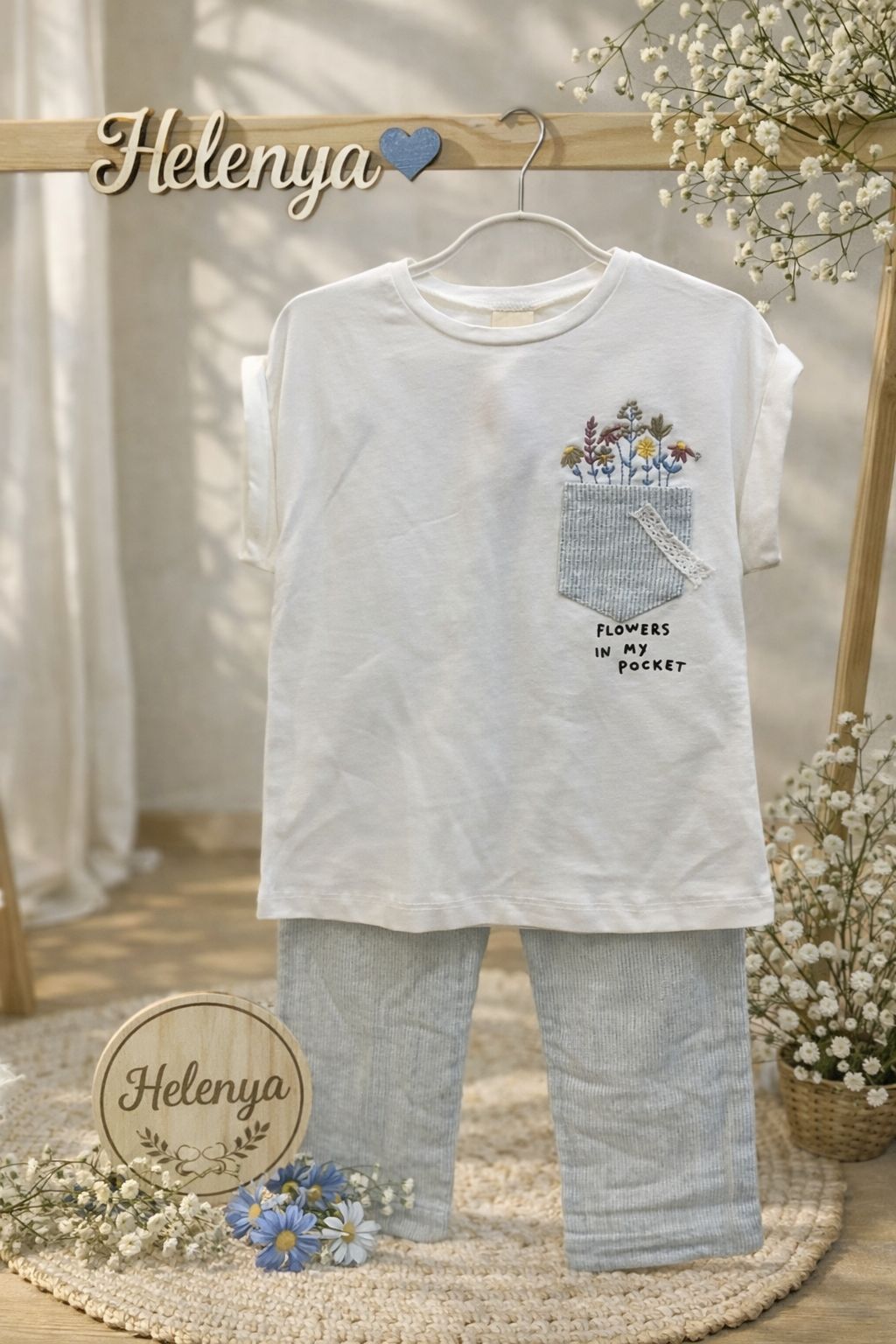 3-6 YAŞ YEŞİL PANTOLON - CEPLİ TİŞÖRT