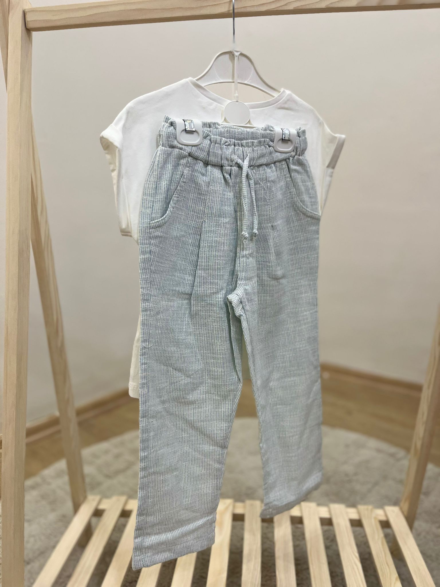 3-6 YAŞ YEŞİL PANTOLON - CEPLİ TİŞÖRT